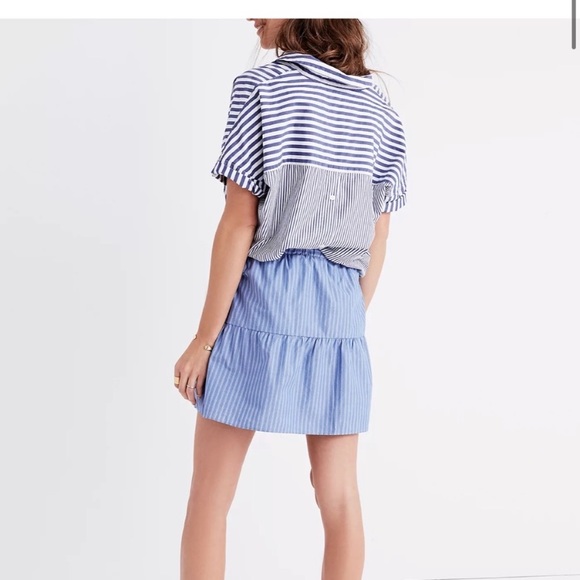 NWT Madewell Bistro Stripe Button Placket Skirt, L - Picture 5 of 10